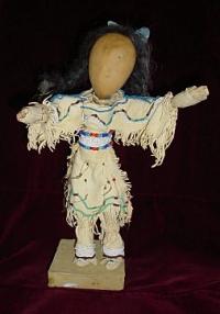 Beaded Buckskin corn husk doll